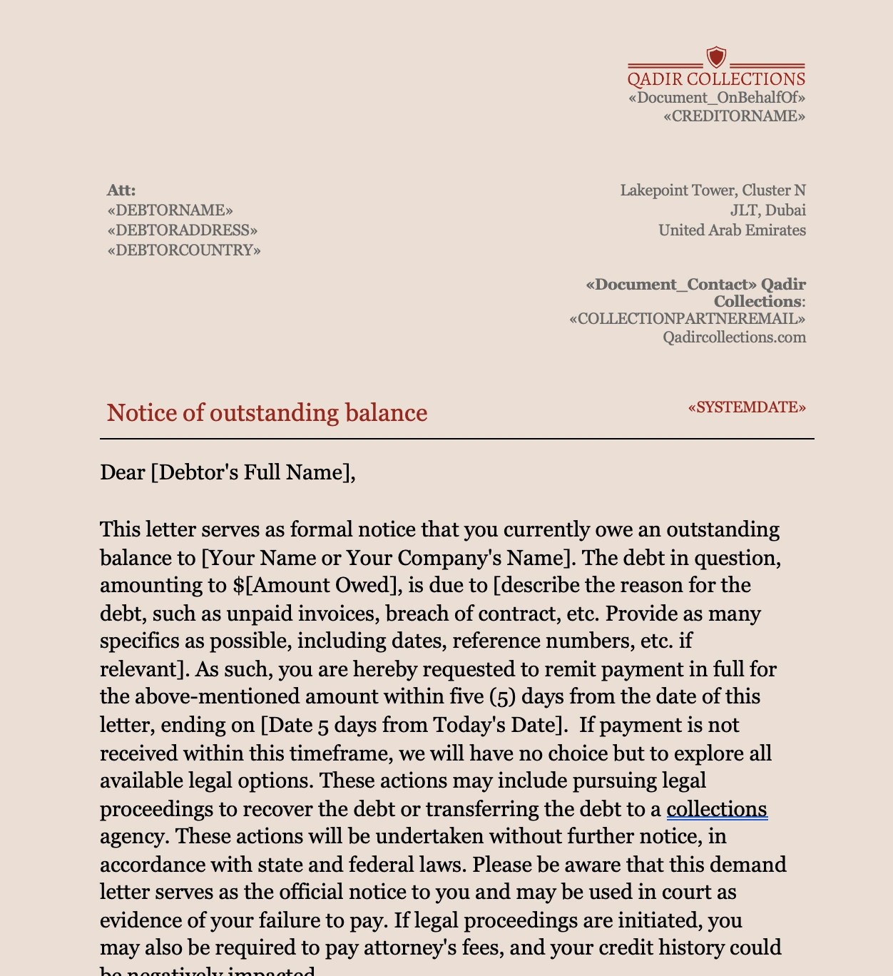 Demand Letter for Payment Template: Free sample for Download